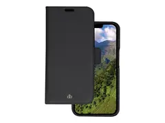 dbramante1928 New York - Lommebok for mobiltelefon rullesteinsbelagt fullnarvet bærekraftig skinn - nattsvart - for Apple iPhone 14 Pro