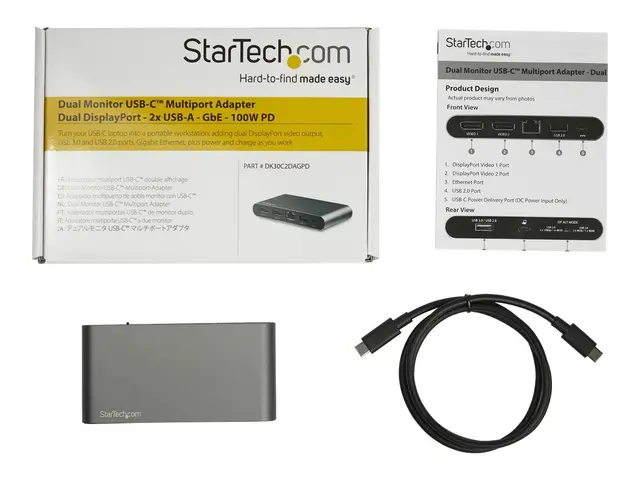 StarTech.com USB C Dock, 4K Dual Monitor DisplayPort, Mini Laptop ...