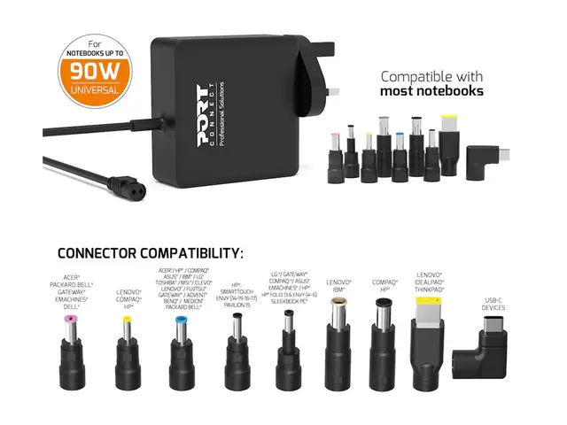 PORT Connect - Strømadapter universal AC 100-240 V 90 watt Storbri...