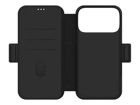 KEY Nordfjord - Lommebok for mobiltelefon polyuretanl&#230;r, stoff - svart - for Apple iPhone 17 Pro Max