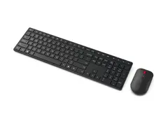Lenovo Multi-Mode Pro Combo 6000 - Tastatur- og mussett trådløs - 2.4 GHz, Bluetooth 5.3 - QWERTY - Dansk - eklipsesvart - brun boks