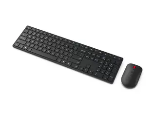 Lenovo Multi-Mode Pro Combo 6000 Tastatur- og mussett - trådløs - 2.4 GHz, Bluetooth 5.3 - QWERTY - Dansk - eklipsesvart - brun boks