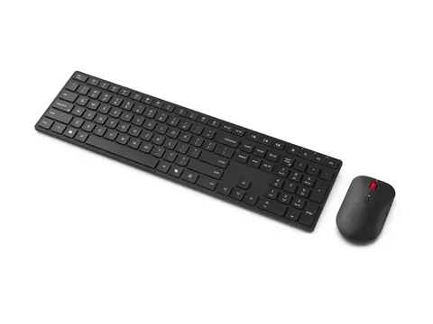 Lenovo Multi-Mode Pro Combo 6000 - Tastatur- og mussett trådløs - 2.4 GHz, Bluetooth 5.3 - QWERTY - Dansk - eklipsesvart - brun boks