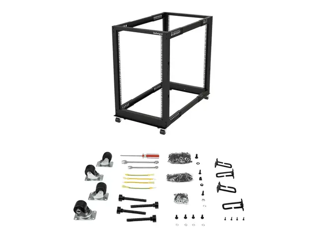 Startech 18U 19" Open Frame Server Rack, 4 Post Adjustable Depth 2...