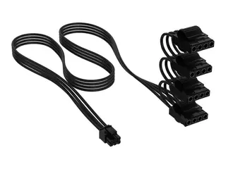 CORSAIR Elite Premium Type 5 - Strømkabel 6-pin intern strømkontakt (hann) til 4-pins strøm (hann) - 75 cm - individually sleeved - svart