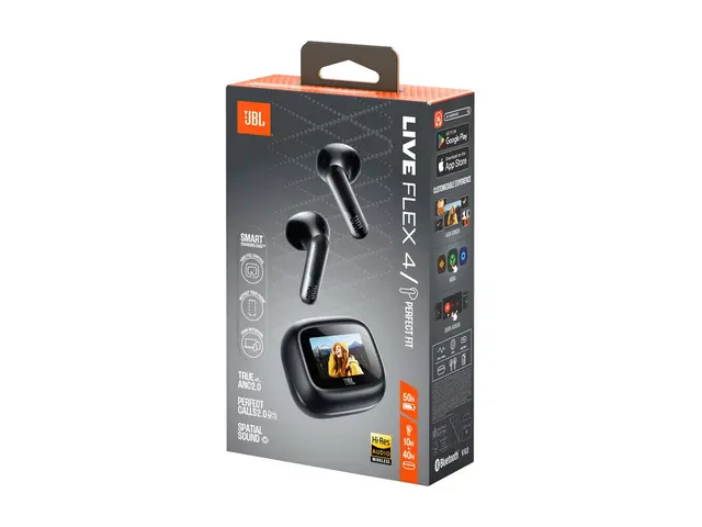JBL LIVE Flex 4 - True wireless-hodetelefoner med mikrofon i øret - Bluetooth - aktiv støydemping - svart 
