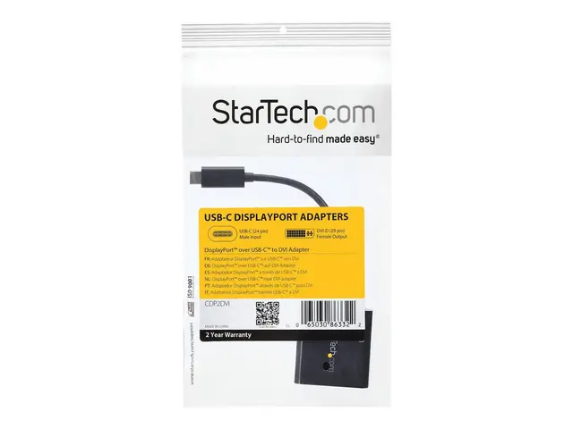StarTech.com USB C to DVI Adapter - Black 1920x1200 Type Video Con...