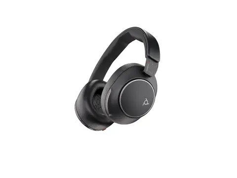 HP Poly Voyager Surround 85 - Voyager Surround 80 series hodesett - full størrelse - Bluetooth - trådløs - aktiv støydemping - USB-C via Bluetooth-adapter - svart - UC-sertifisert