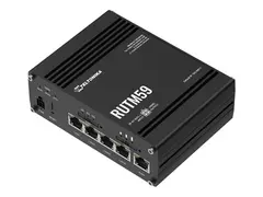 Teltonika RUTM59 - Tr&#229;dl&#248;s ruter - WWAN 4-portssvitsj 1GbE - 5G, 4G, 3G - DIN-skinnemonterbar, veggmonterbar, overflatemonterbar