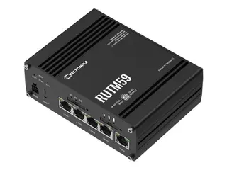 Teltonika RUTM59 - Tr&#229;dl&#248;s ruter WWAN 4-portssvitsj - 1GbE - 5G, 4G, 3G - DIN-skinnemonterbar, veggmonterbar, overflatemonterbar