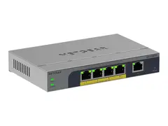 NETGEAR Easy Smart GS105EPP - Switch - høy-effekt L3 - smart - 1 x 10/100/1000 + 4 x 10/100/1000 (PoE+) - stasjonær, veggmonterbar - PoE+ (120 W)