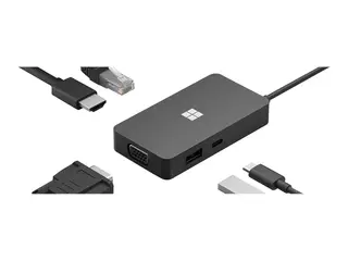 Microsoft USB-C Travel Hub - dokkingstasjon USB-C - VGA, HDMI - 1GbE