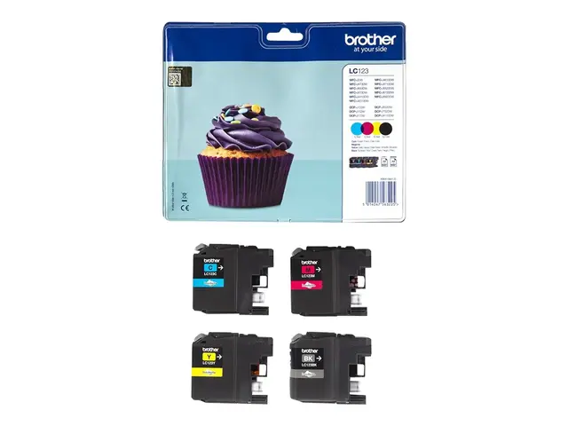 Brother LC123 - 4-pack svart, gul, cyan, magenta original blister ...