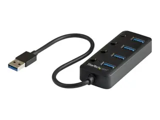 STARTECH.COM USB 3.0 Hub - 4x USB-A Ports with On/Off Switches - Bus Powered