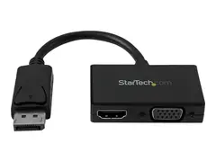 StarTech.com 2 in 1 Displayport Adapter - DisplayPort to HDMI or VGA DisplayPort Adapter - 1920x1200 - Travel Adapter (DP2HDVGA) - Videokonverter - DisplayPort - HDMI, VGA - svart