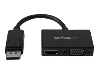 StarTech.com 2 in 1 Displayport Adapter - DisplayPort to HDMI or VGA DisplayPort Adapter - 1920x1200 - Travel Adapter (DP2HDVGA) - Videokonverter - DisplayPort - HDMI, VGA - svart