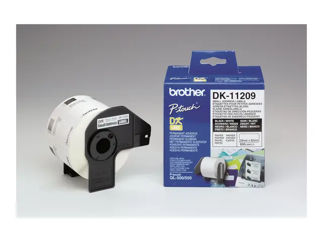 Brother DK-11209 - Svart på hvitt 800 adresselapper for QL-1050, 1...