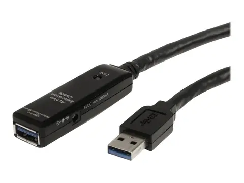 StarTech.com 32.8 ft Active USB 3.0 Extension Cable with AC Power Adapter Shielded - Male to Female USB USB 3.1 Gen 1 Type A (5Gbps) Extender (USB3AAEXT10M) - USB-forlengelseskabel - USB-type A til USB-type A - 10 m