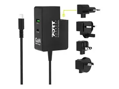 PORT Connect - Strømadapter - 100 watt - 5 A PD, QC - 3 utgangskontakter (USB, USB-C)