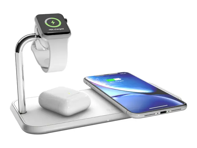ZENS Dual+Watch Aluminium Wireless Charger - Trådløs ladematte + A...