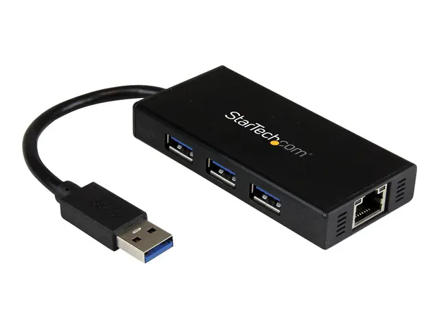 StarTech.com USB 3.0 Hub with Gigabit Ethernet Adapter - 3 Port - ...