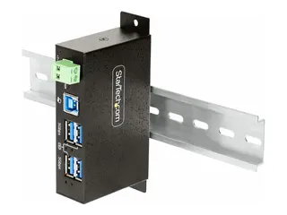 StarTech.com 4-Port Managed USB Hub with 4x USB-A, Heavy Duty with Metal Industrial Housing, ESD &amp; Surge Protection, Wall/Desk/Din-Rail Mountable, USB 3.0/3.1/3.2 Gen 1 5Gbps hub - 4 porter - TAA-samsvar