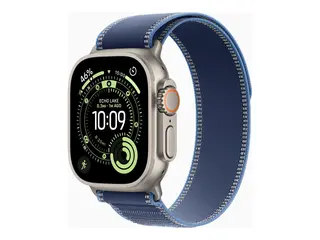 Apple Watch Ultra 3 - 49 mm - naturlig titan Ja smartklokke med Trail Loop - nylonvev - bl&#229;/lysebl&#229; - b&#229;ndbredde: S/M - 64 GB - LTE, NFC, Wi-Fi 4, UWB, Bluetooth - 5G - 61.6 g