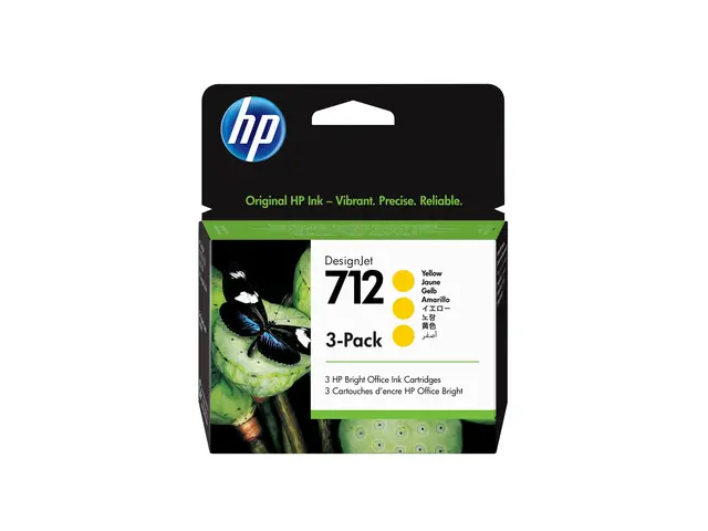 HP 712 - 3-pack - 29 ml - gul - original - DesignJet - blekkpatron...