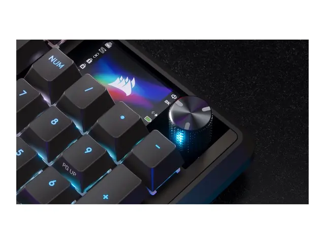 CORSAIR VANGUARD 96 - Tastatur - 96% - compact bakgrunnsbelyst - trådløs - USB, 2.4 GHz, Bluetooth - QWERTY - Nordisk - tastsvitsj: CORSAIR MLX Plasma - svart 