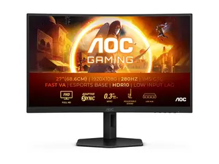 AOC Gaming C27G4ZXU - LED-skjerm gaming - kurvet - 27&quot; - 1920 x 1080 Full HD (1080p) @ 280 Hz - Fast VA - 300 cd/m&#178; - 4000:1 - HDR10 - 0.3 ms - h&#248;yttalere - svart