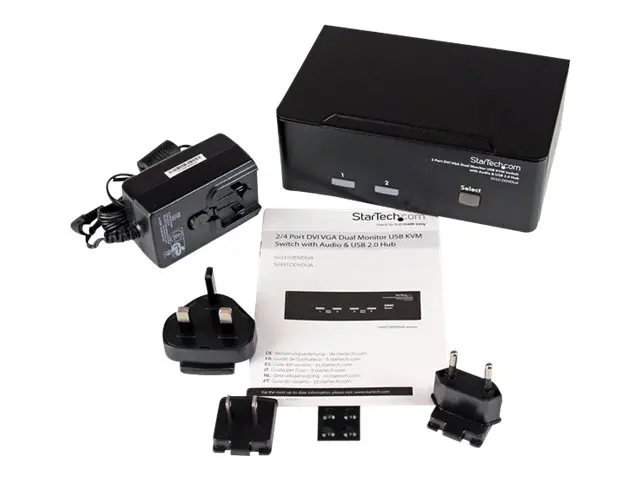 StarTech.com 2 Port KVM Switch - DVI and VGA w/ Audio and USB 2.0 ...