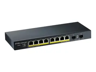 Zyxel GS1900-10HP - Switch - smart - 8 x 10/100/1000 (PoE+) + 2 x Gigabit SFP stasjon&#230;r, veggmonterbar - PoE+ (77 W)