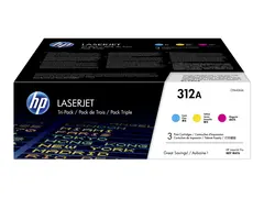HP 312A - 3-pack - gul, cyan, magenta original - LaserJet - tonerpatron (CF440AM) - for Color LaserJet Pro MFP M476dn, MFP M476dw, MFP M476nw