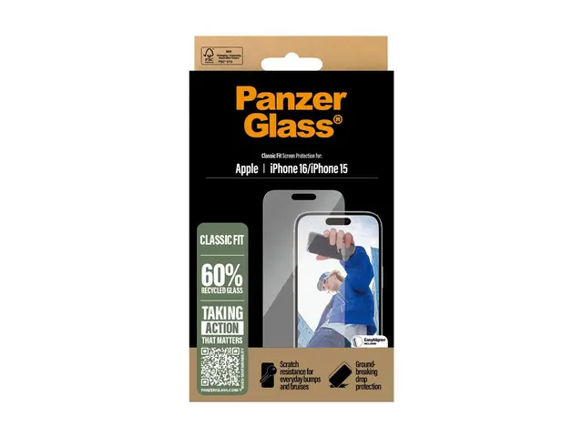 PanzerGlass - Skjermbeskyttelse for mobiltelefon klassisk passform...
