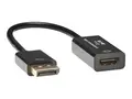 Eaton Tripp Lite Series 6in DisplayPort to HDMI Adapter Converter 4K x 2K @ 24/30Hz Active UHD DP to HDMI M/F DPort 1.2 6&quot; Video/audio-adapter - HDMI, DisplayPort hann til HDMI hunn - 15.2 cm - svart - 4K-st&#248;tte