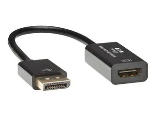 Eaton Tripp Lite Series 6in DisplayPort to HDMI Adapter Converter 4K x 2K @ 24/30Hz Active UHD DP to HDMI M/F DPort 1.2 6&quot; Video/audio-adapter - HDMI, DisplayPort hann til HDMI hunn - 15.2 cm - svart - 4K-st&#248;tte