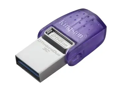 Kingston DataTraveler microDuo 3C - USB-flashstasjon 256 GB USB 3....