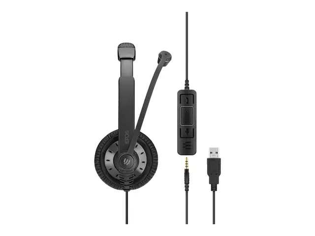 EPOS SC 75 USB MS - Hodesett on-ear kablet 3,5 mm jakk, svart