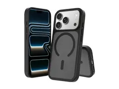 Screenor Icy - Beskyttende deksel for mobiltelefon MagSafe-samsvar - termoplast-polyuretan (TPU), akryl - svart - for Apple iPhone 17 Pro, 18 Pro