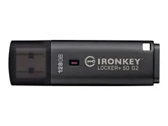 Kingston IronKey Locker+ 50 G2 - USB-flashstasjon kryptert - 128 GB - USB 3.2 Gen 1 - TAA-samsvar