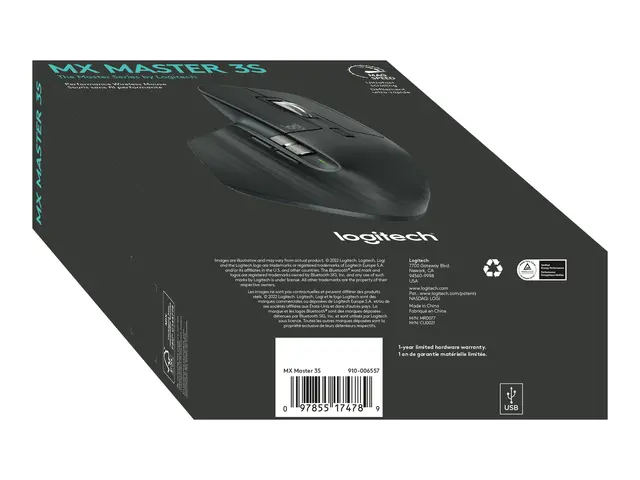 Logitech Master Series MX 3S - Mus ergonomisk optisk 7 knapper trå...