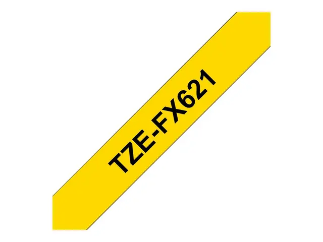 Brother TZe-FX621 - Svart på gult - Rull (0,9 cm x 8 m) 1 kassett(...