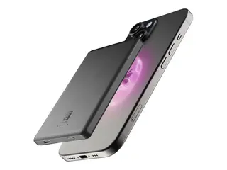 Cellularline MAG LITE 5000 - Tr&#229;dl&#248;s n&#248;dlader 5000 mAh - 7.5 watt (magnetisk) - gr&#229;