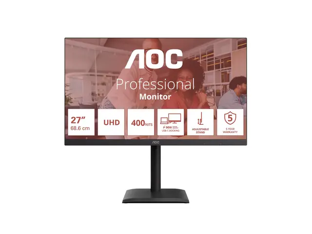 AOC U27E4CV - E4 Series LED-skjerm 27" 3840 x 2160 4K UHD (2160p) ...