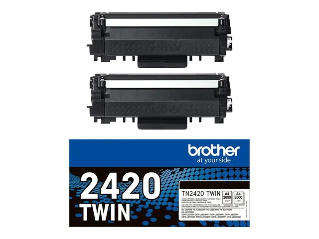 Brother TN2420 TWIN - 2-pack Høy ytelse svart original tonerpatron...