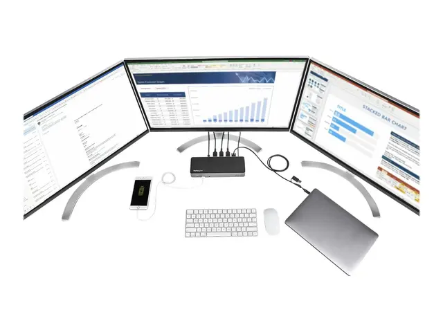 StarTech.com USB-C & USB-A Dock, Hybrid Universal Triple Monitor L...