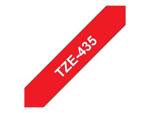 Brother TZe-435 - Hvitt på rødt Rull (1,2 cm x 8 m) 1 kassett(er) ...