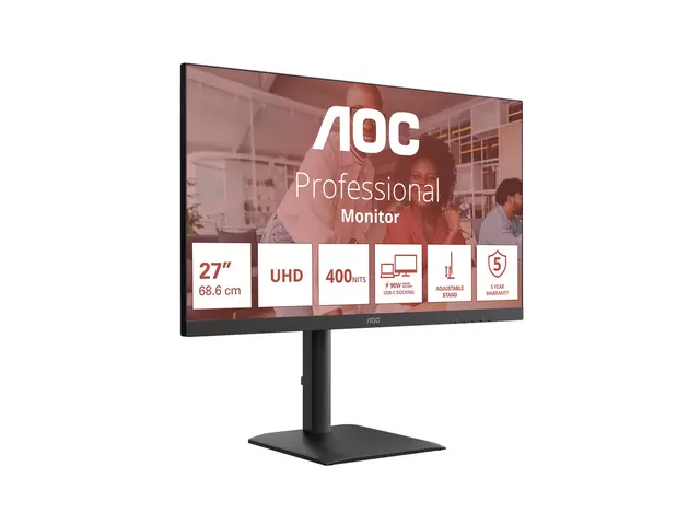 AOC U27E4CV - E4 Series LED-skjerm 27" 3840 x 2160 4K UHD (2160p) ...