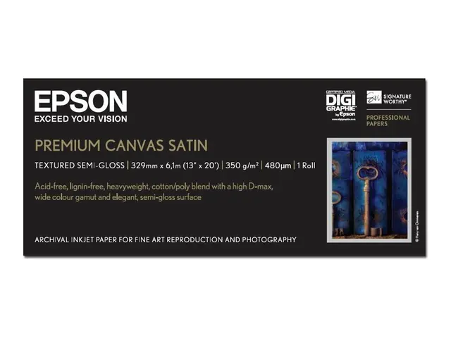 Epson PremierArt Water Resistant Canvas - Blank - Rull (33 cm x 6,...