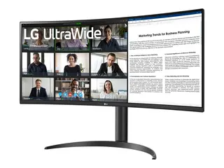 LG UltraWide 34WR55QK-B - LED-skjerm kurvet - 34" - 3440 x 1440 WQHD @ 100 Hz - VA - 300 cd/m² - 3000:1 - HDR10 - 5 ms - 2xHDMI, DisplayPort, USB-C